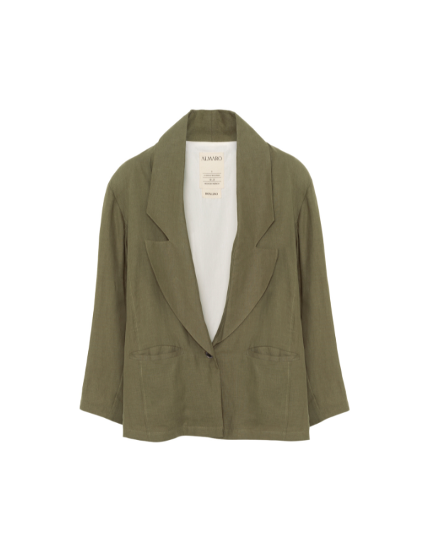 Linen Olive Green Coat