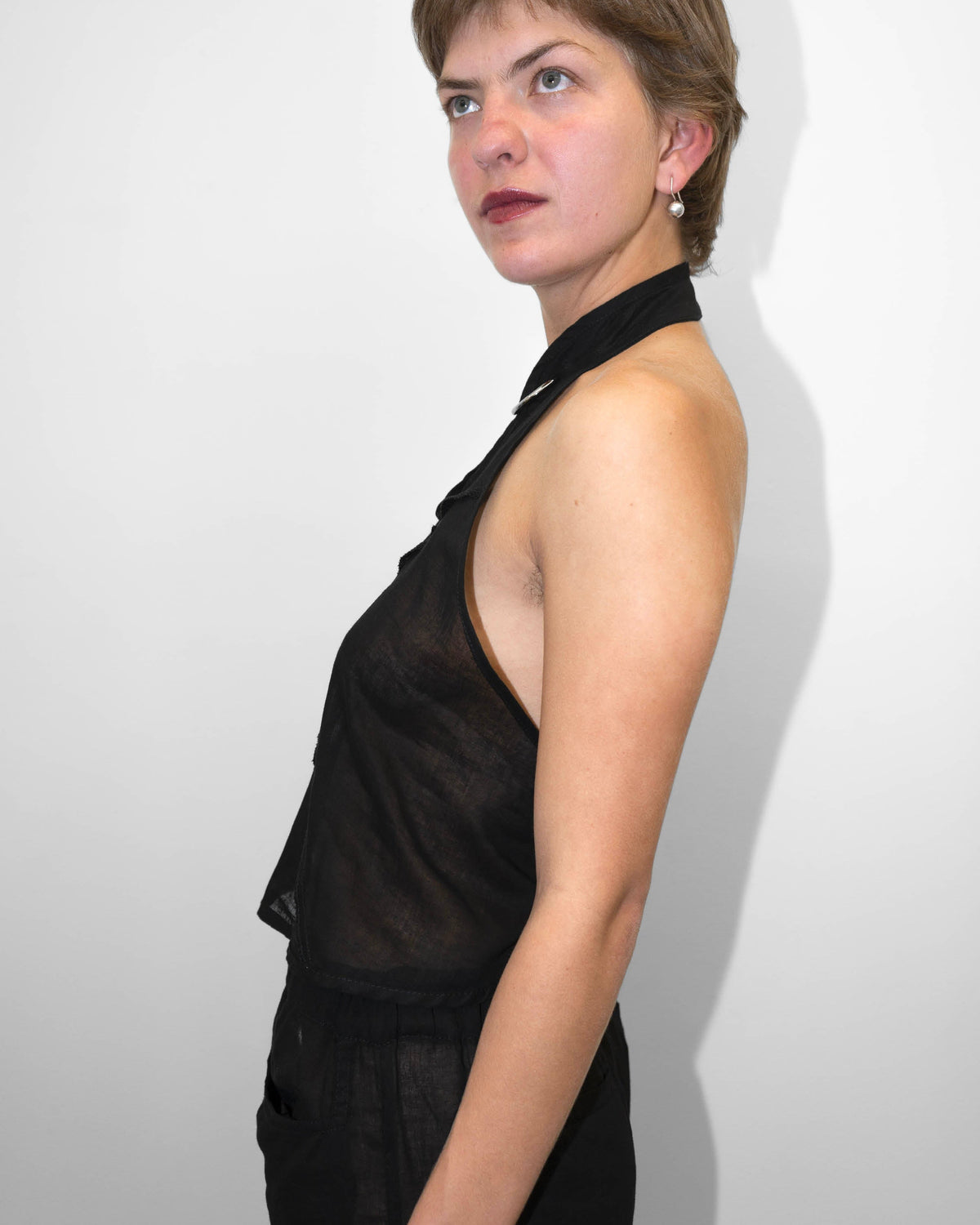 Black Cotton Triangulo Top