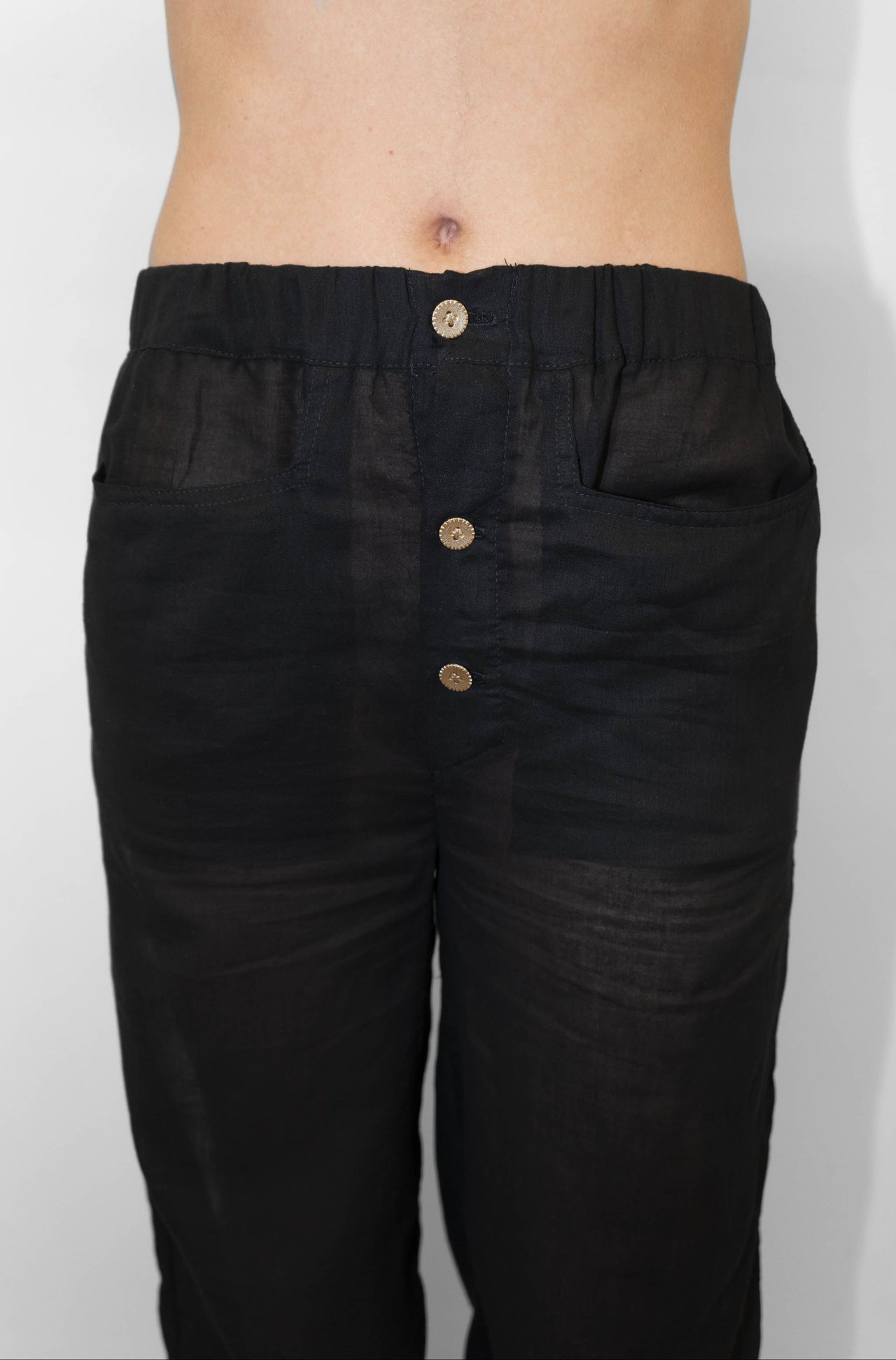 Black Cotton Globo Pants