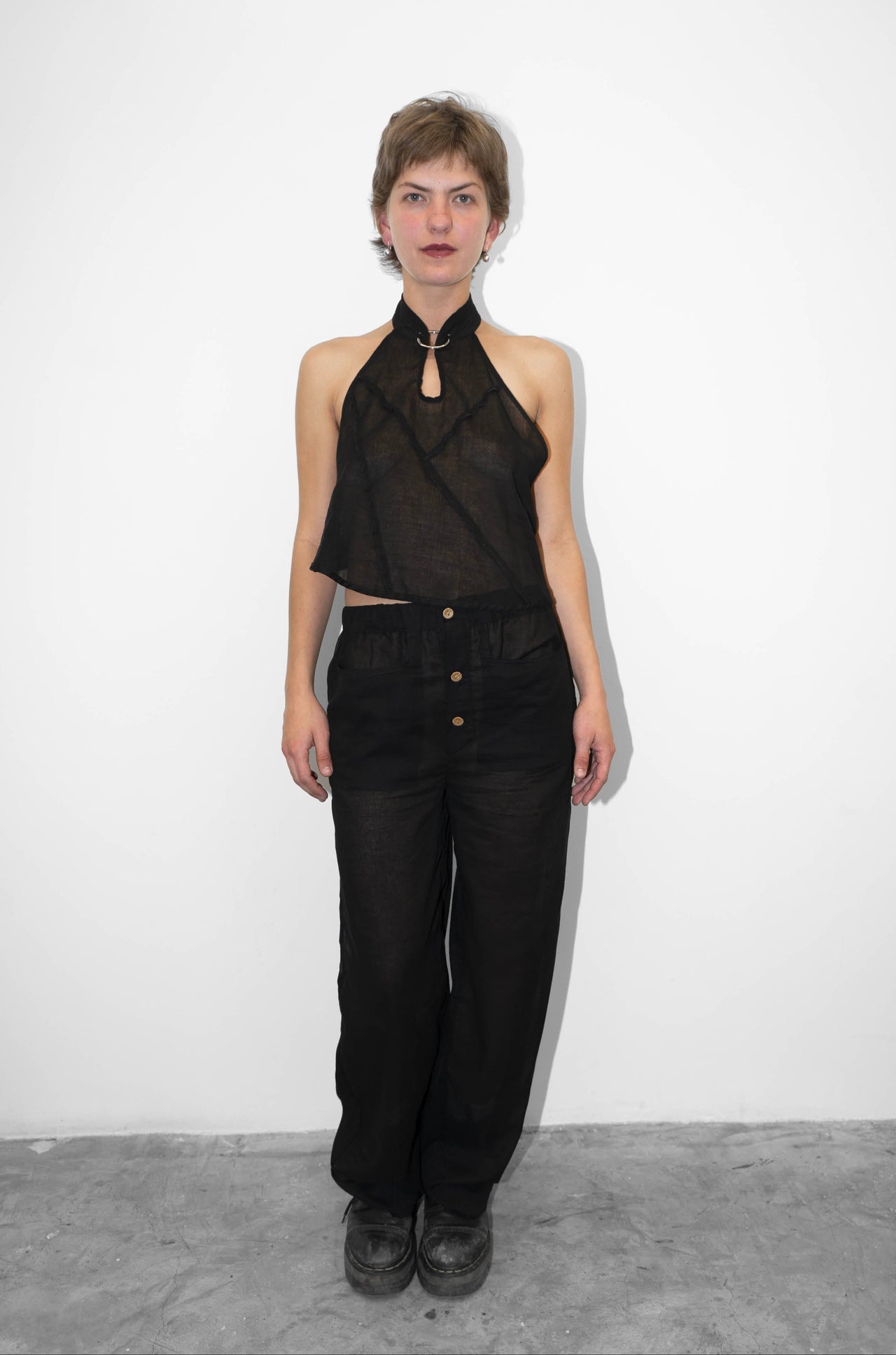 Black Cotton Globo Pants