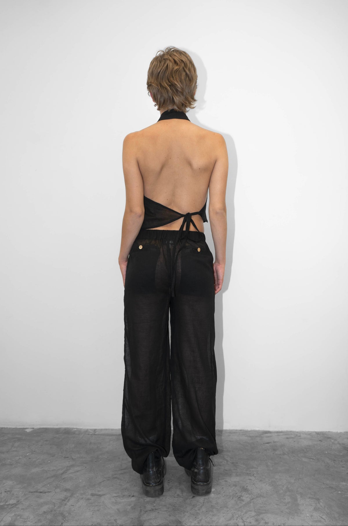 Black Cotton Globo Pants