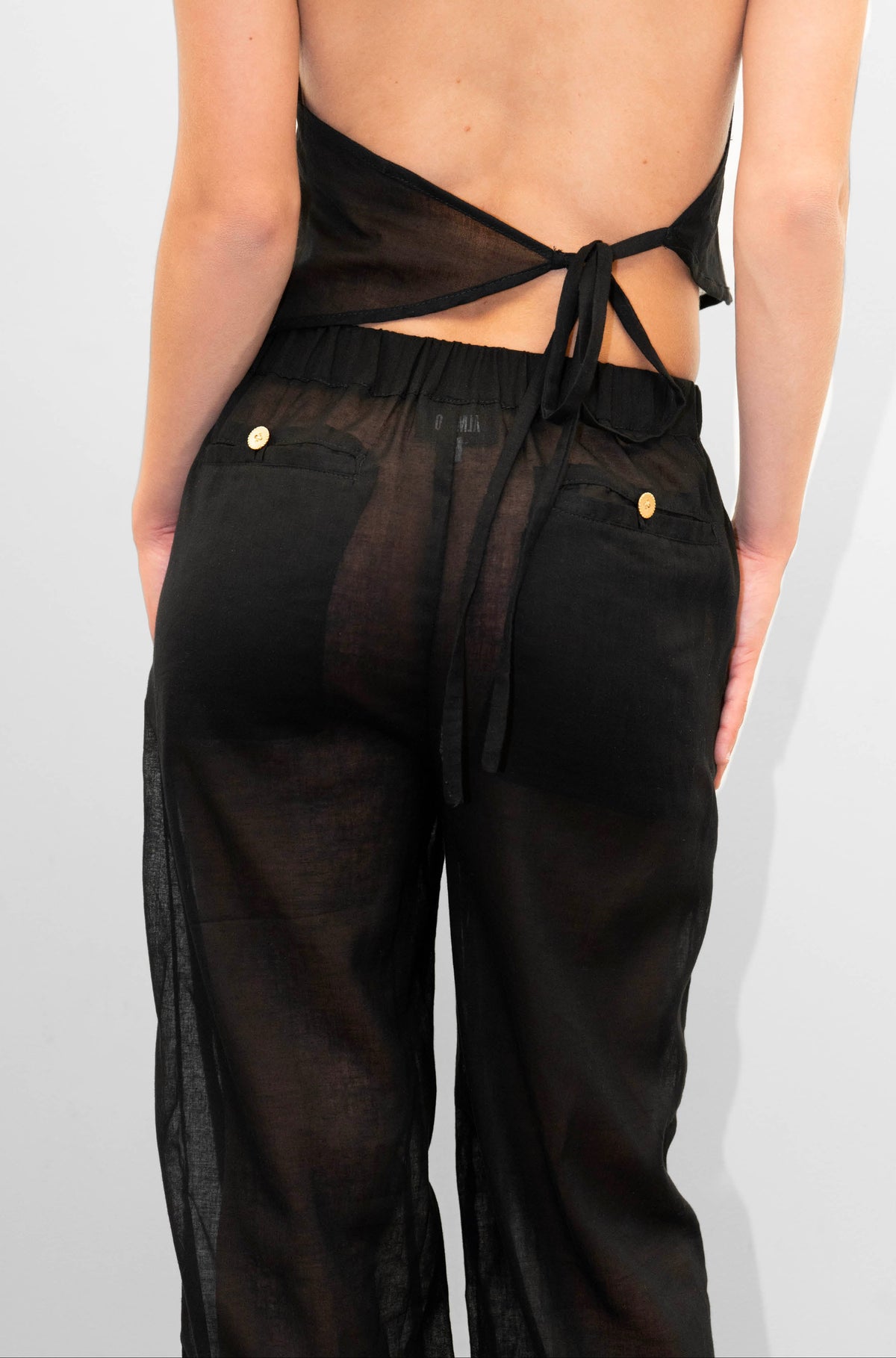Black Cotton Globo Pants