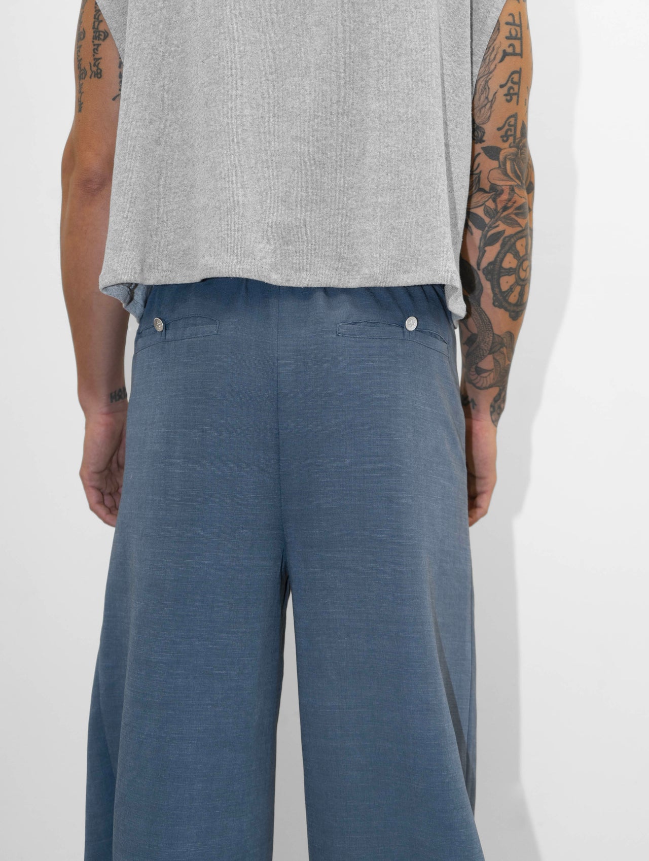 Blue Cotton Globo Pants
