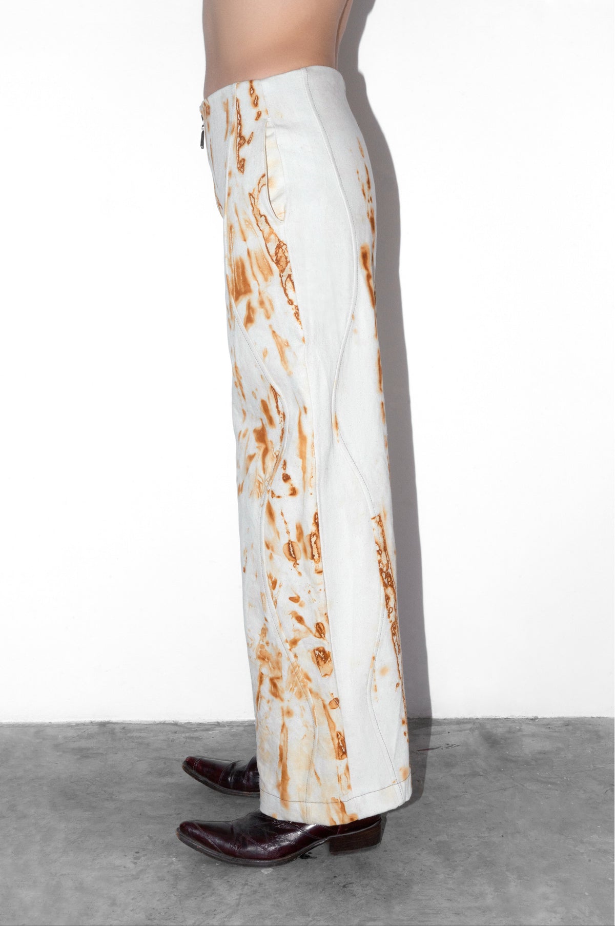Rust Wavy Denim Pants