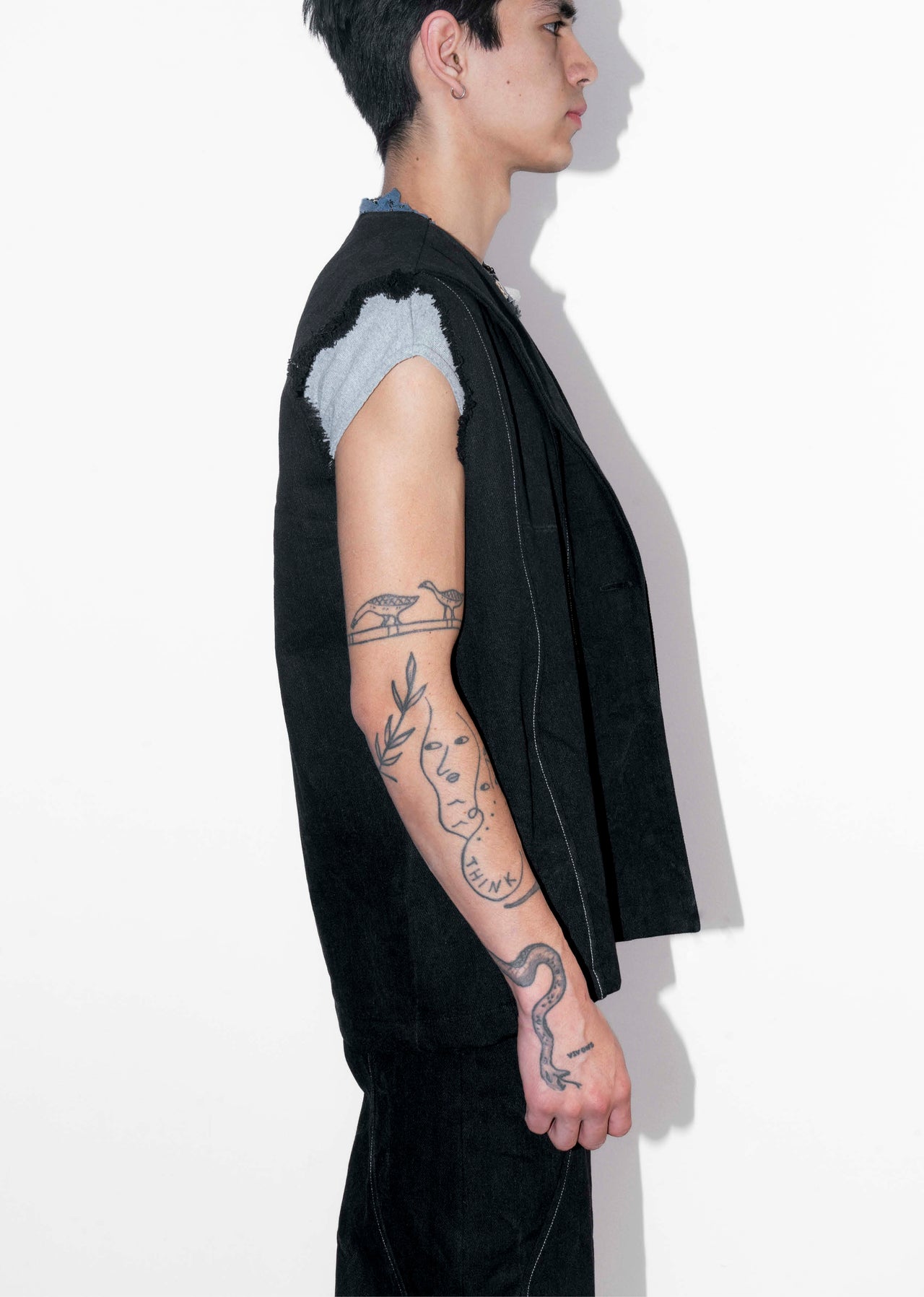 Wavy Denim Vest