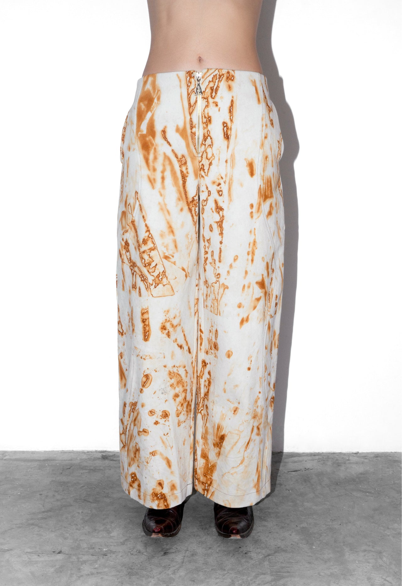 Rust Wavy Denim Pants