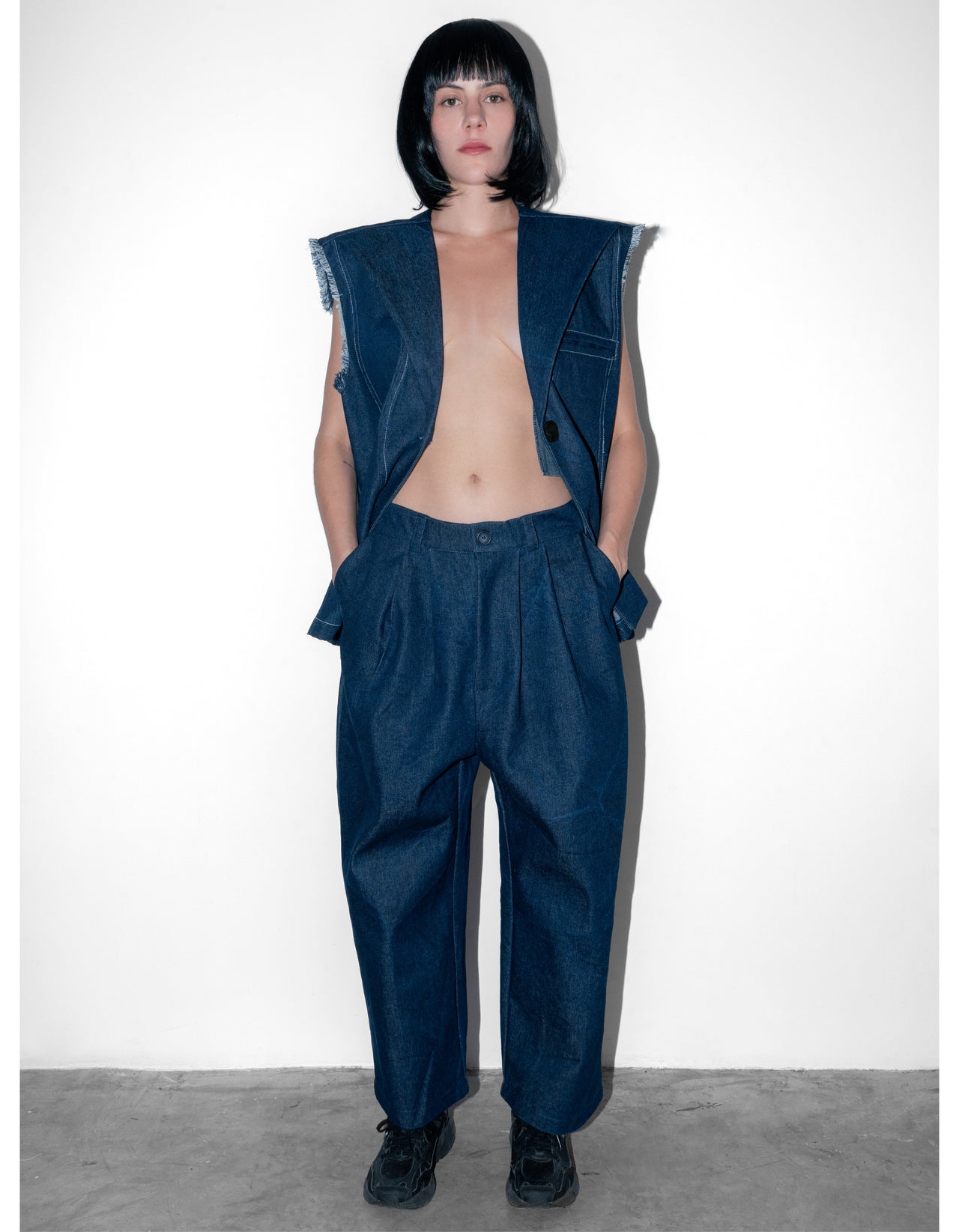 Blue Bombacho Denim Pants