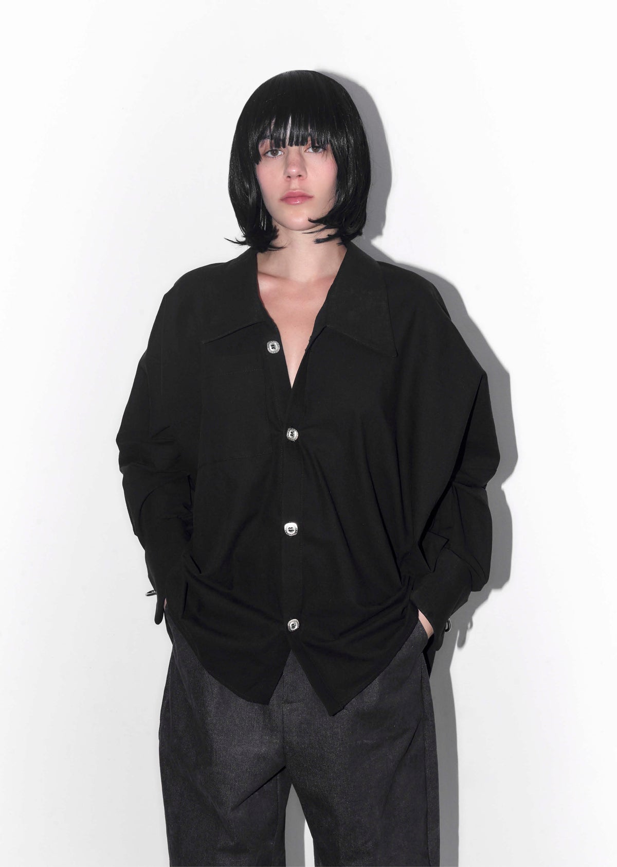Black Linen Joker Shirt