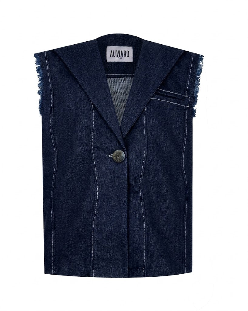 Wavy Denim Vest