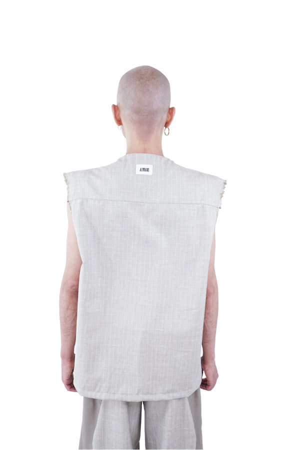 Wavy Linen Wool Vest